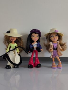 Vintage 2003 Mini Bratz Dolls Set Of 3 Y2K McDonald's MGA With Clothing